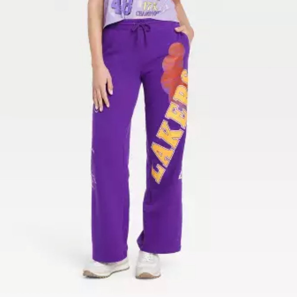 NWT - Women's Sailor Moon Wide Leg LA Lakers Sweat Pants